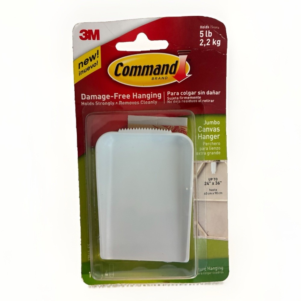 3M Command Plastic Coated White Canvas Picture Hanger